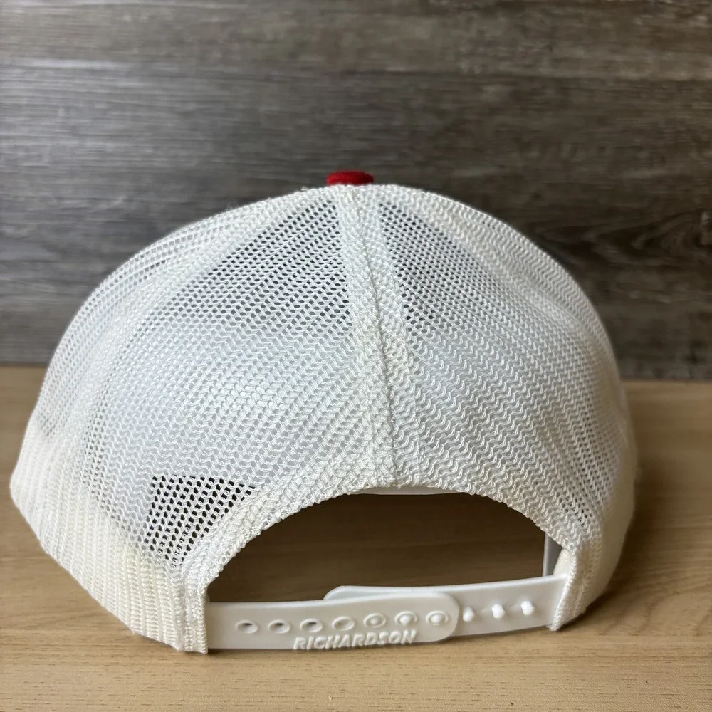 Garage Gym Barbell Hat Cap Snap Back Blue Red White Trucker Mesh Mens Fitness